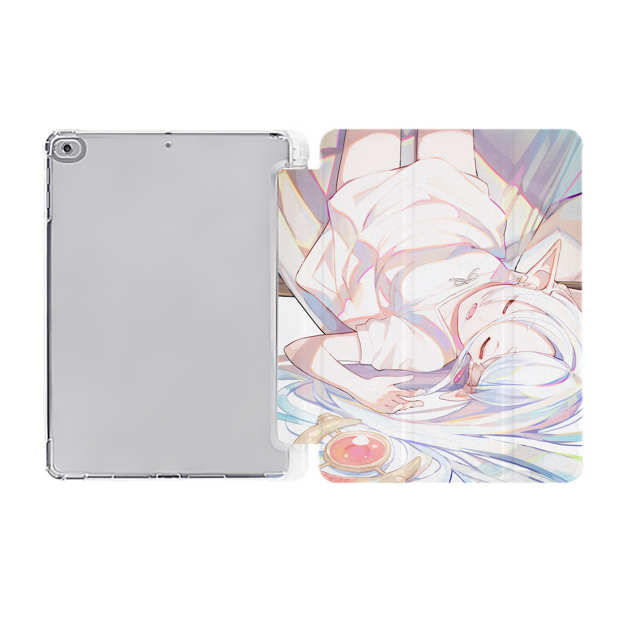 （画像用） 葬送のフリーレン Frieren IPad ケース ペン収納付き 三つ折りスタンド PUレザー×シリコン 対応機種9.5/10.5/10.9インチ